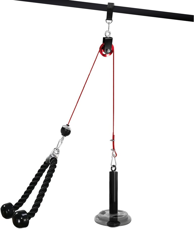 sunmeg LAT and Lift Pulley System, Weight Cable Machine for Power Cage & Squat Rack, LAT Pulldown Attachments for Triceps Pull Down, Biceps Curl, Back & Forearm Workouts - Home Gym Equipment - Image 1